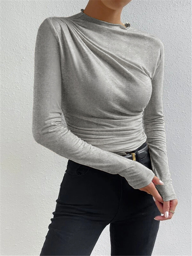 Echoarchiv | Elegantes Ruching Langarmshirt