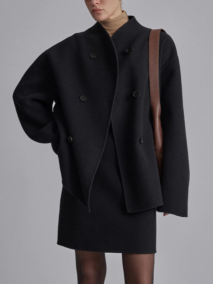 Echoarchiv | Stilvolle und Bequeme Oversized Damenjacke mit Knopfverschluss