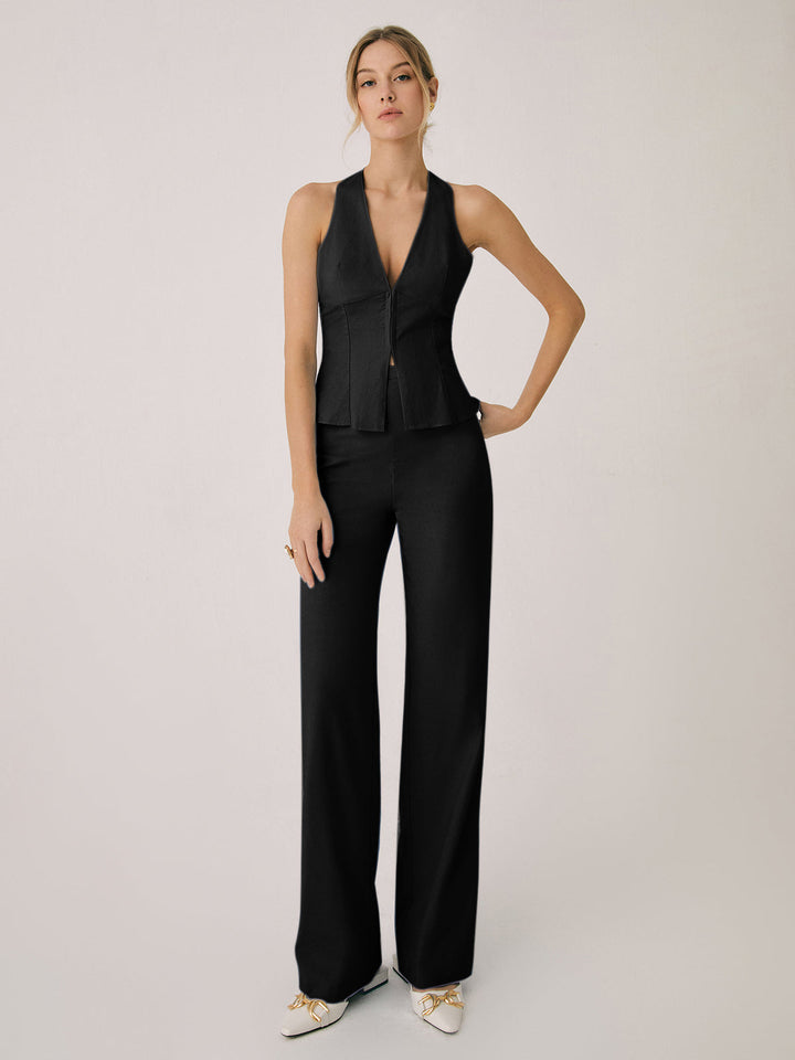 Echoarchiv | Baumwollweste mit Geraden Beinhosen Set
