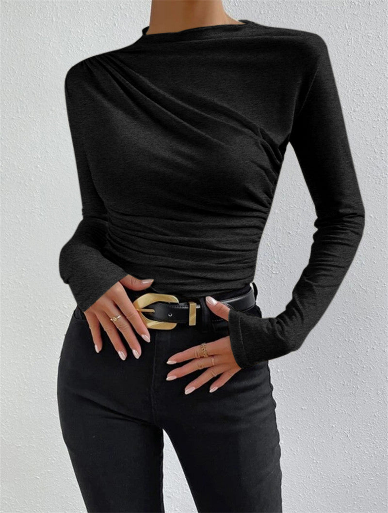 Echoarchiv | Elegantes Ruching Langarmshirt