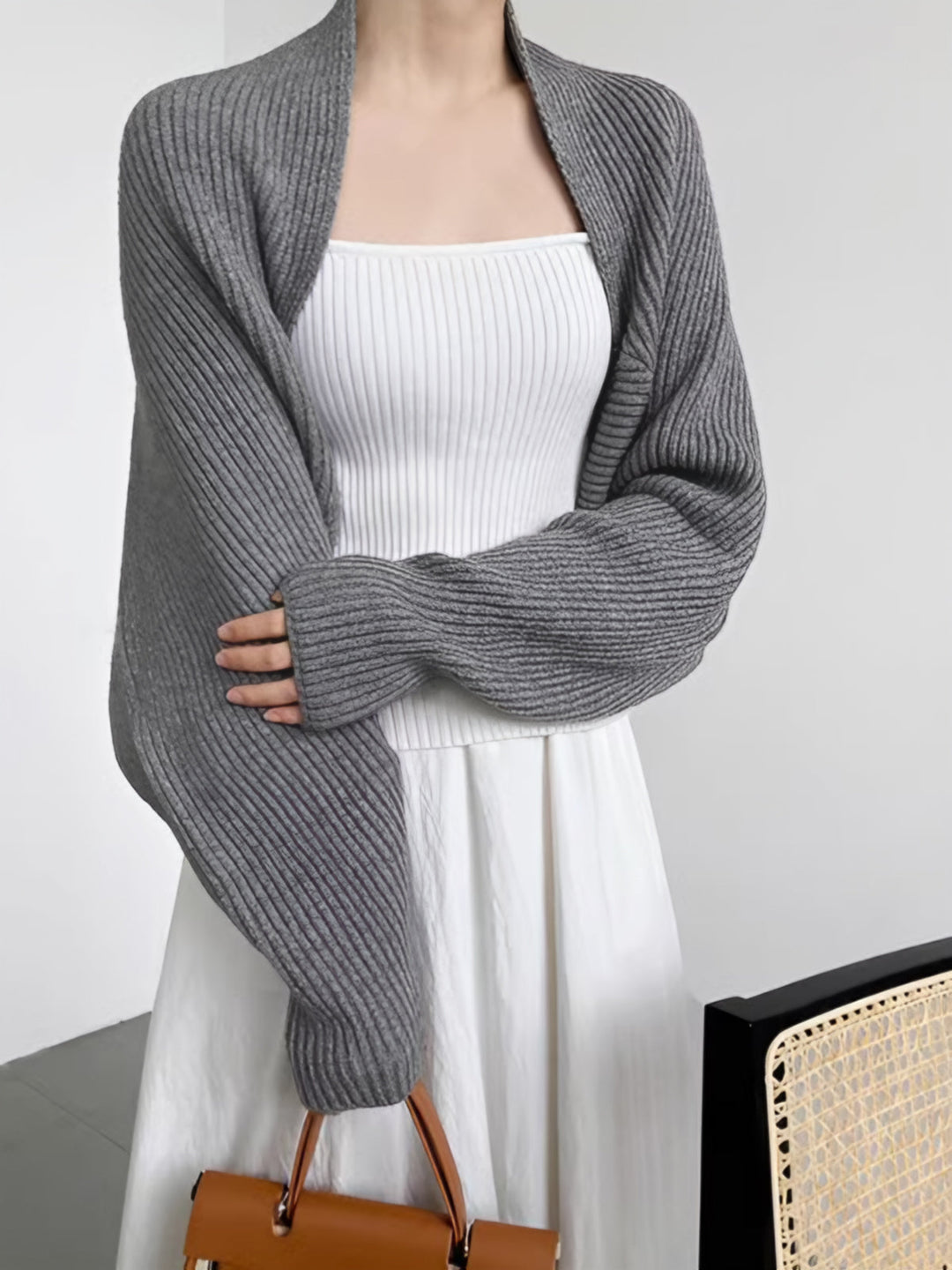 Strick Bolero mit Langen Ärmeln Weich und Modern Perfekt für Layering – Veloura