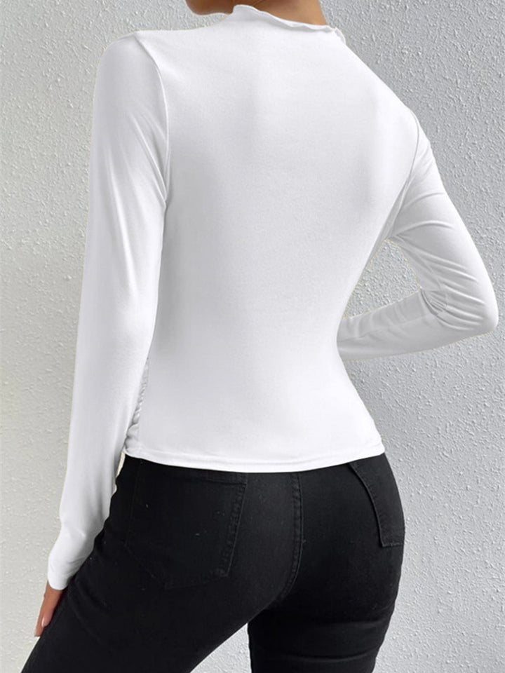 Echoarchiv | Elegantes Ruching Langarmshirt