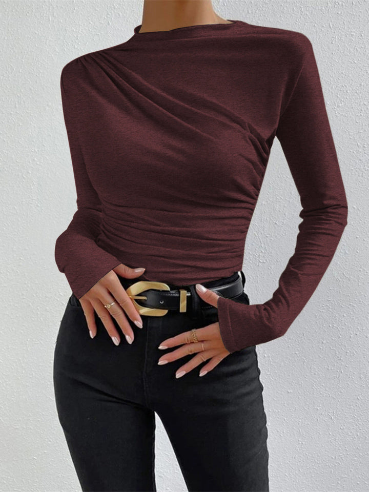 Echoarchiv | Elegantes Ruching Langarmshirt