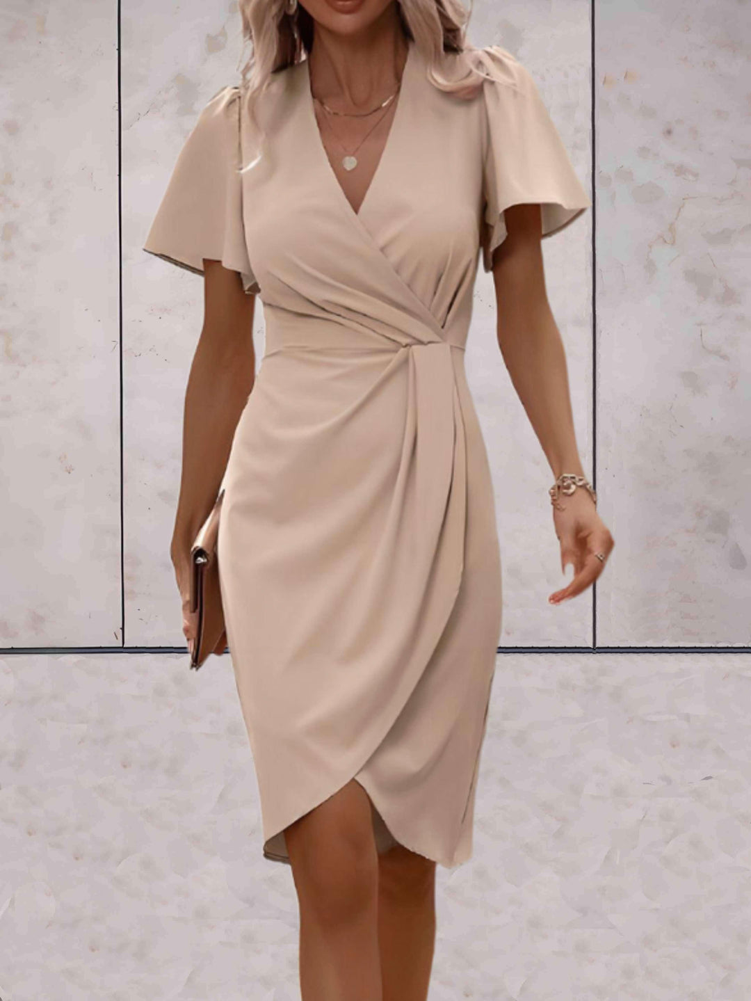 Echoarchiv | Klassisches Wickelkleid Mit Eleganter V-Ausschnitt