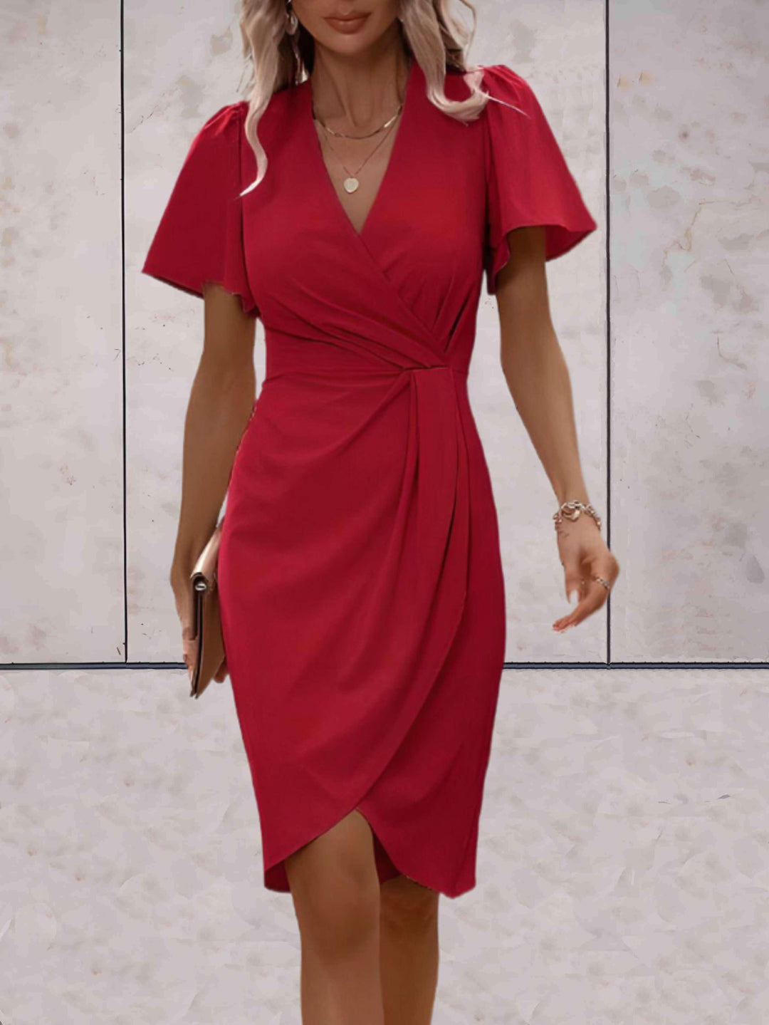 Echoarchiv | Klassisches Wickelkleid Mit Eleganter V-Ausschnitt