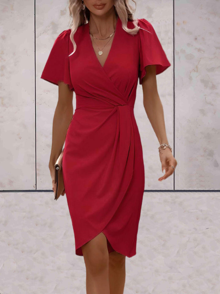 Echoarchiv | Klassisches Wickelkleid Mit Eleganter V-Ausschnitt