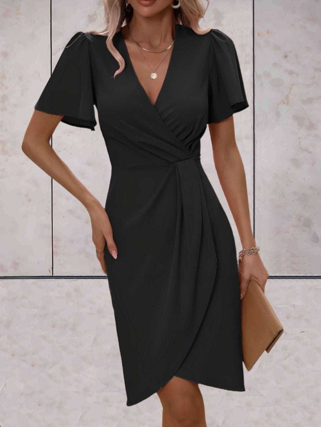 Echoarchiv | Klassisches Wickelkleid Mit Eleganter V-Ausschnitt