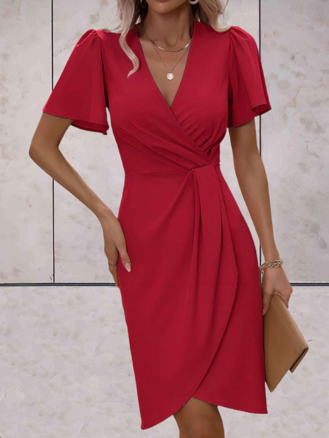 Echoarchiv | Klassisches Wickelkleid Mit Eleganter V-Ausschnitt
