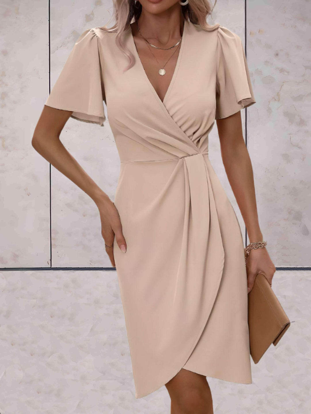 Echoarchiv | Klassisches Wickelkleid Mit Eleganter V-Ausschnitt