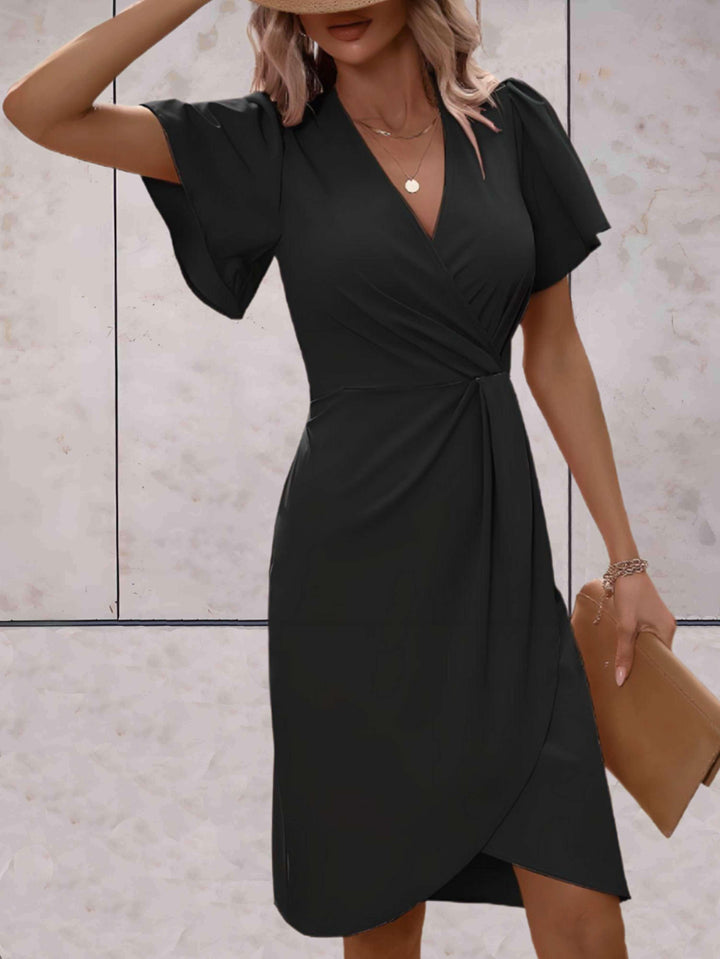 Echoarchiv | Klassisches Wickelkleid Mit Eleganter V-Ausschnitt