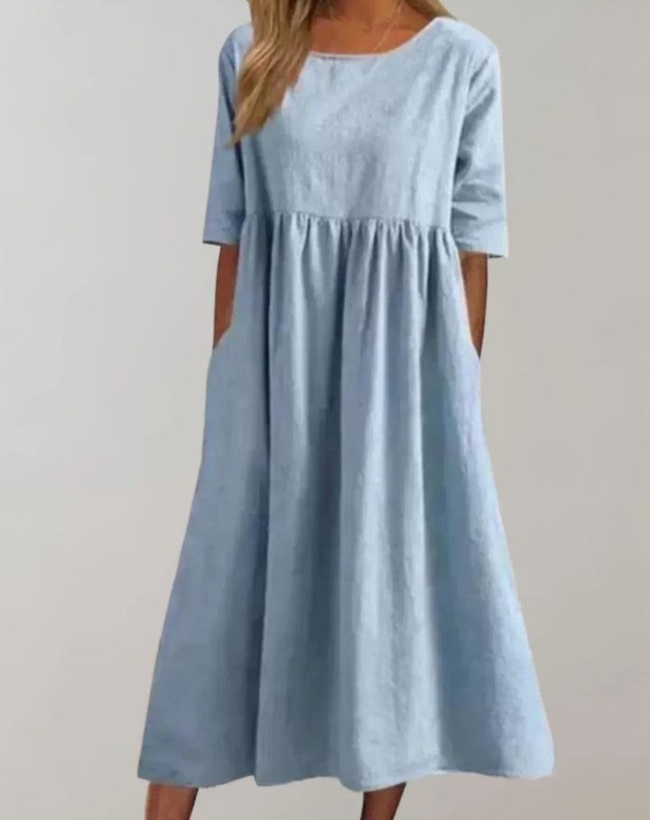 Locker Sitzendes Baumwollkleid – Lunéa