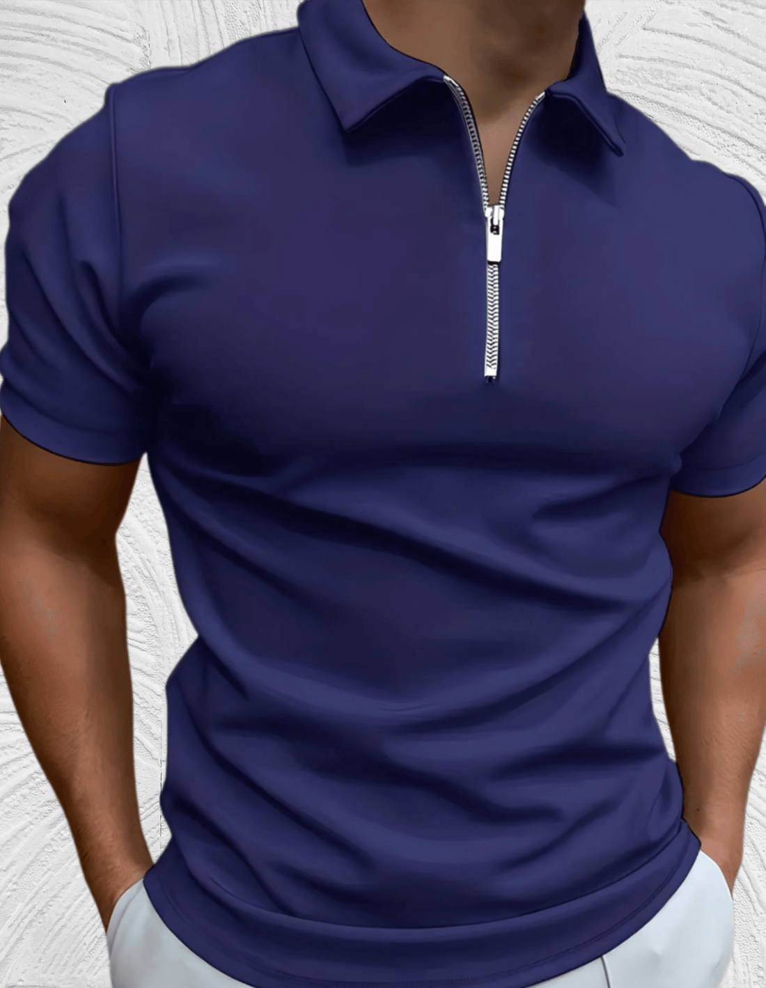 Gut sitzendes Herren-Poloshirt mit Reißverschluss – Cavello