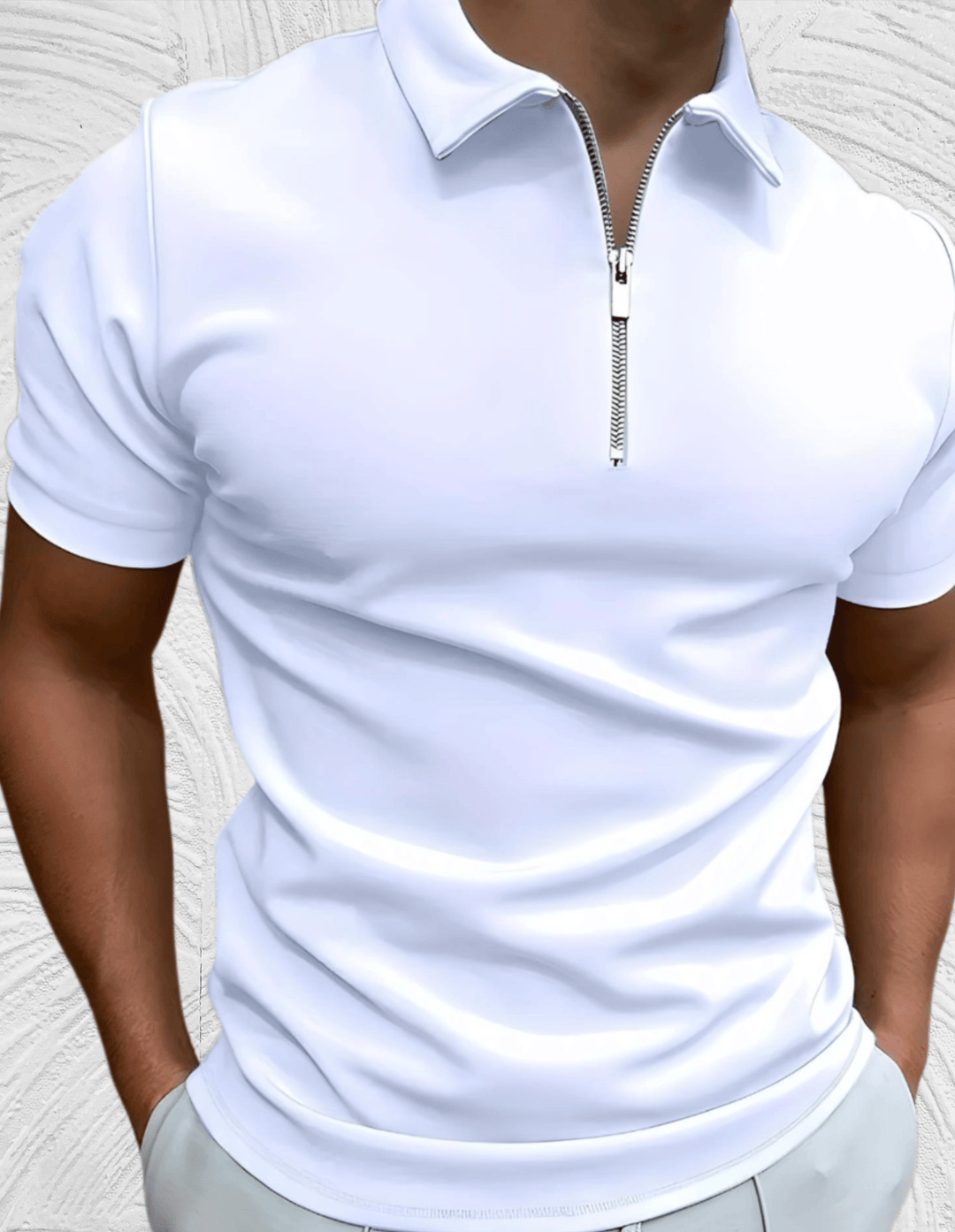 Echoarchiv Gut sitzendes Herren-Poloshirt mit Reißverschluss