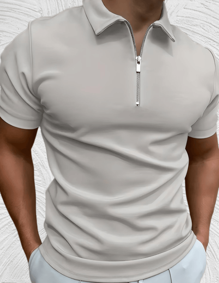 Echoarchiv Gut sitzendes Herren-Poloshirt mit Reißverschluss