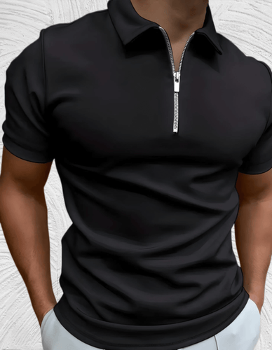 Echoarchiv Gut sitzendes Herren-Poloshirt mit Reißverschluss