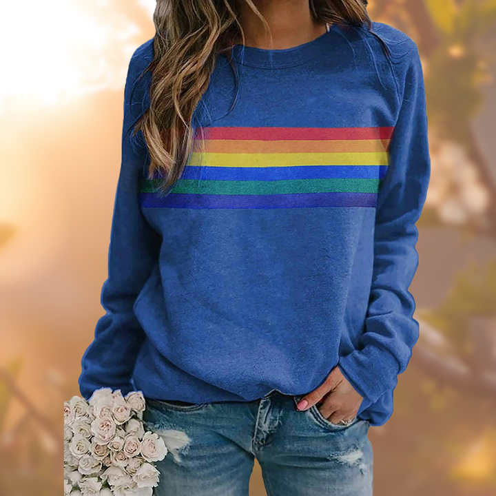 Echoarchiv - Weicher Pullover mit Regenbogenmuster