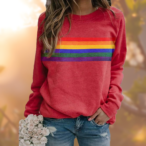 Echoarchiv - Weicher Pullover mit Regenbogenmuster