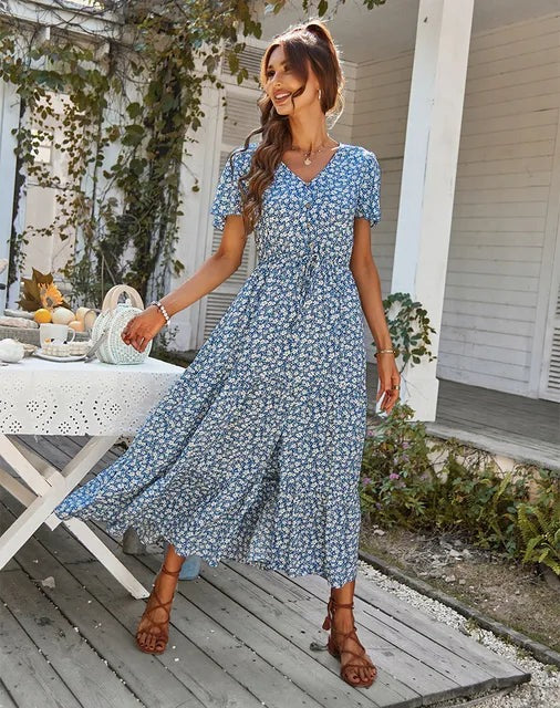Echoarchiv | Blumenkleid mit Rüschenärmeln