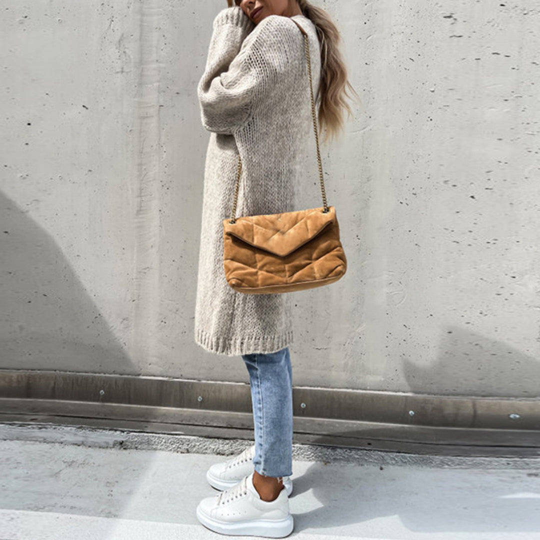 Zeitloses Langarm-Cardigan für Damen – Veloura