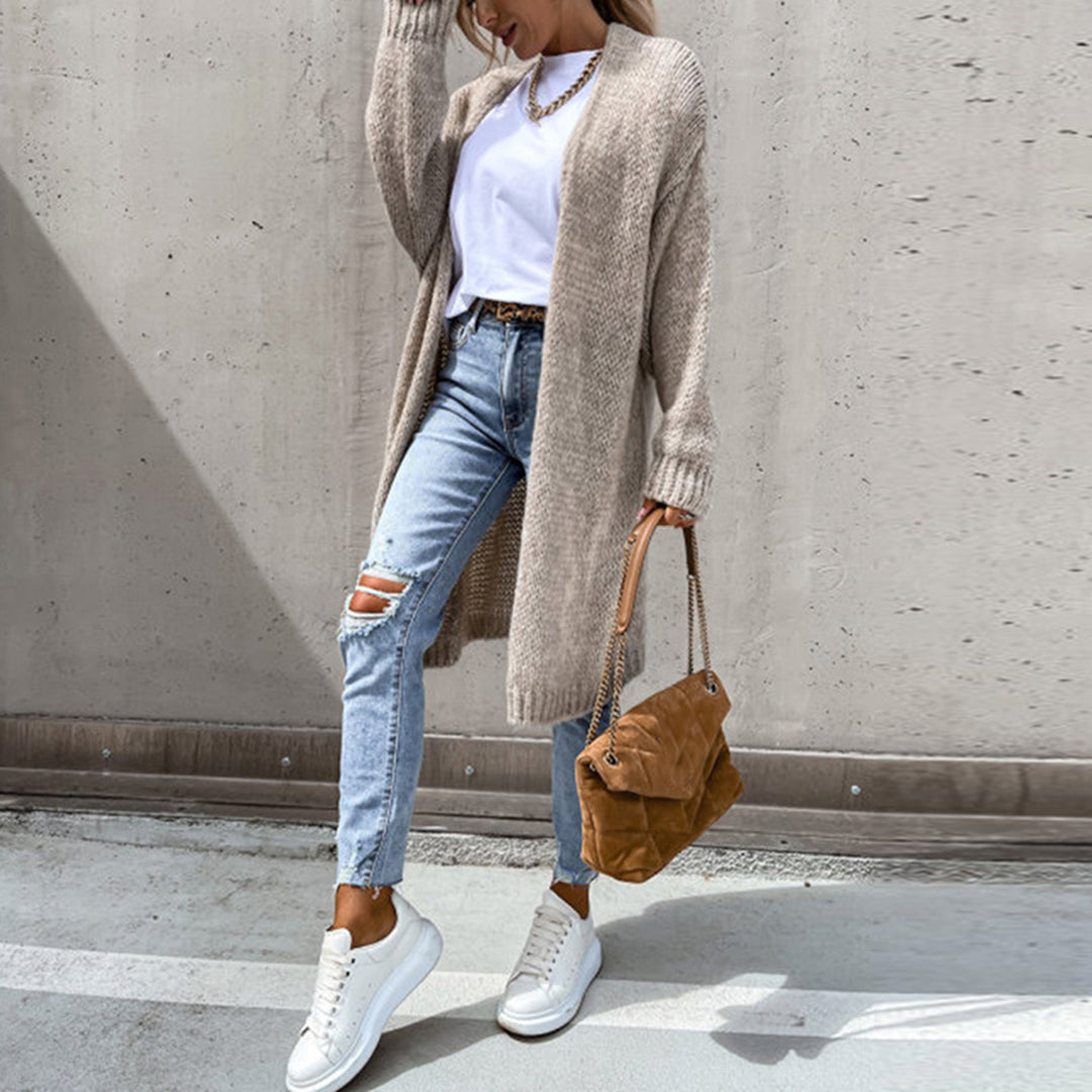 Zeitloses Langarm-Cardigan für Damen – Veloura