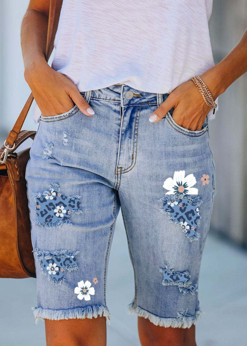 Echoarchiv | Bequeme Kurze JEchoarchivns Hose mit Stylischem Blumen Design