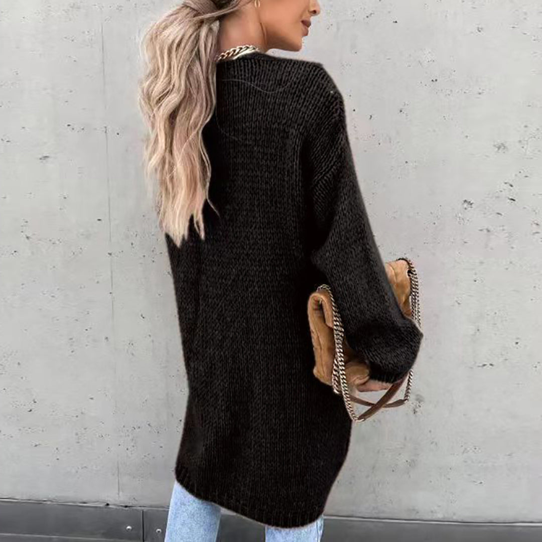 Zeitloses Langarm-Cardigan für Damen – Veloura