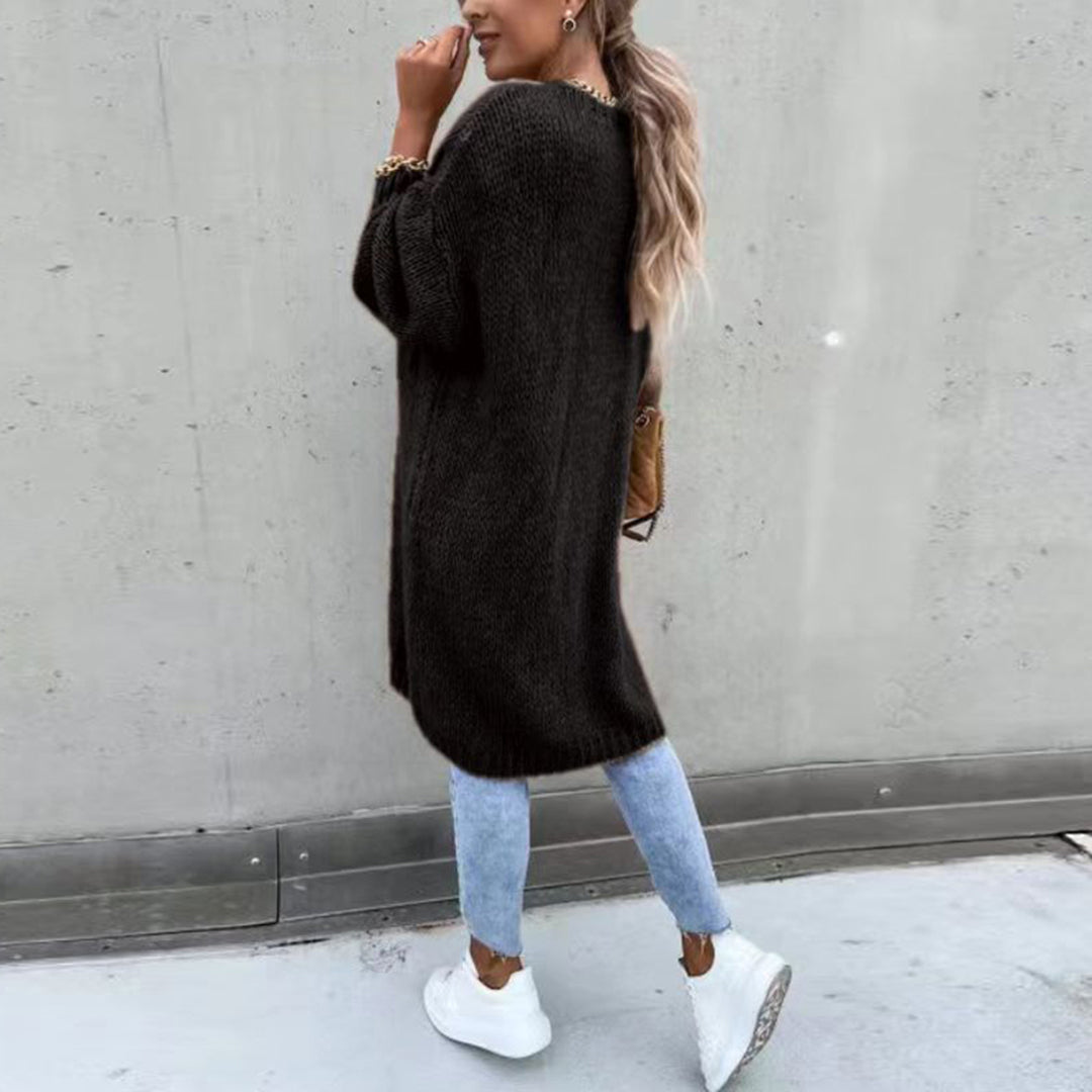 Zeitloses Langarm-Cardigan für Damen – Veloura