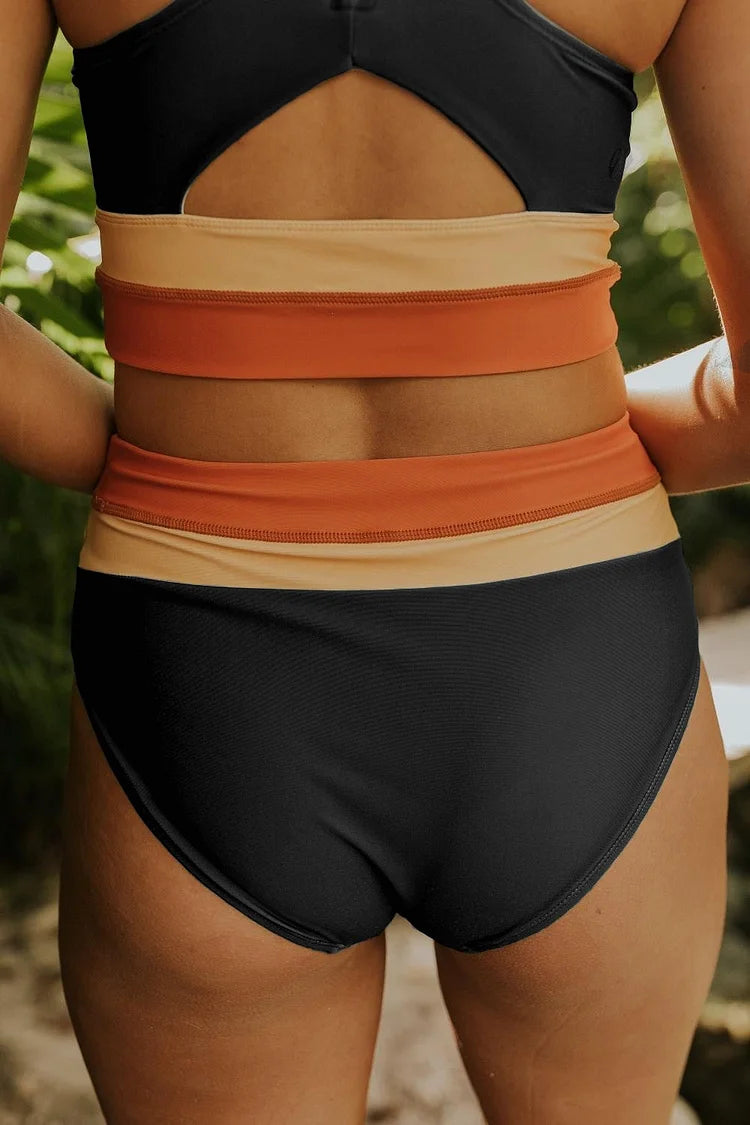 Echoarchiv | Texturiertes Malibu Cut Back Crop Bikini Set