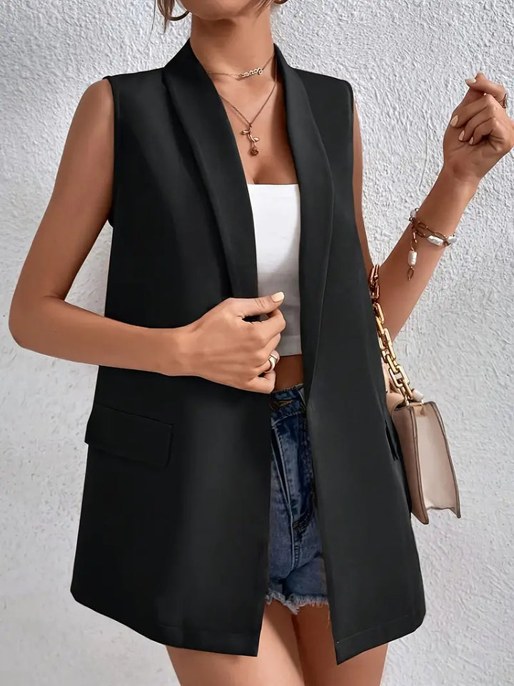 Eleganter Lockere Ärmelloser Blazer für Das Büro – Valéne