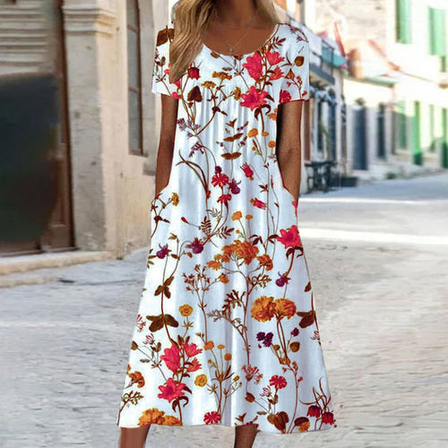 Echoarchiv | Florales Kleid mit Bauchabdeckung