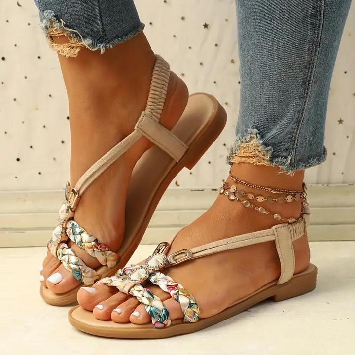 Echoarchiv | Sandalen Slip On Elastische Riemen Flache Sandalen Sommerschuhe