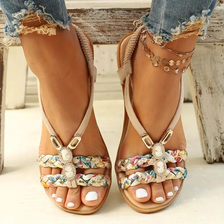 Echoarchiv | Sandalen Slip On Elastische Riemen Flache Sandalen Sommerschuhe
