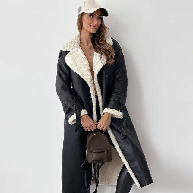 Echoarchiv | Lammfelljacke - stilvolle lange Damen Winterjacke