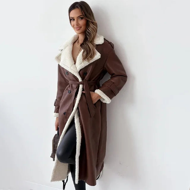Echoarchiv | Lammfelljacke - stilvolle lange Damen Winterjacke