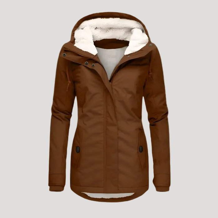 Lange Winterjacke mit Kapuze & Futter – Wasserfest, Warm & Komfortabel