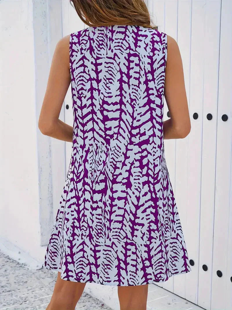 Echoarchiv | Bedrucktes Kleid Ärmelloses Minikleid für den Sommer
