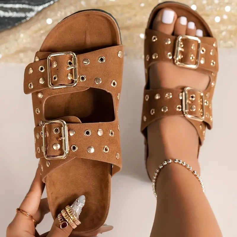 Echoarchiv | Damen Sandalen mit Doppeltem Riemen und Schnalle