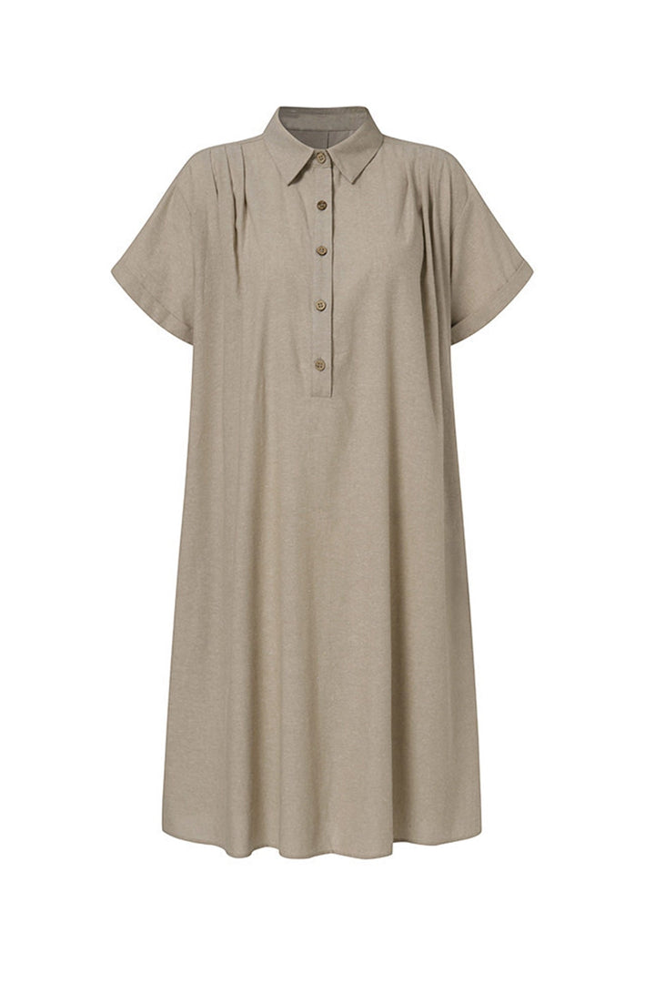 Echoarchiv | Knopf Unten Baumwoll Strandkleid