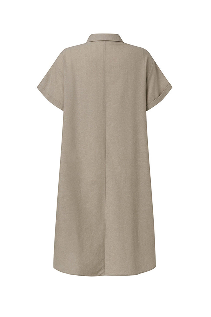 Echoarchiv | Knopf Unten Baumwoll Strandkleid
