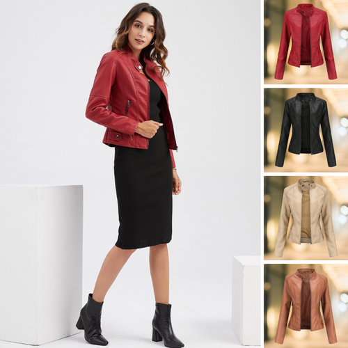 Echoarchiv | Elegante und Schicke Lederjacke mit Stehkragen
