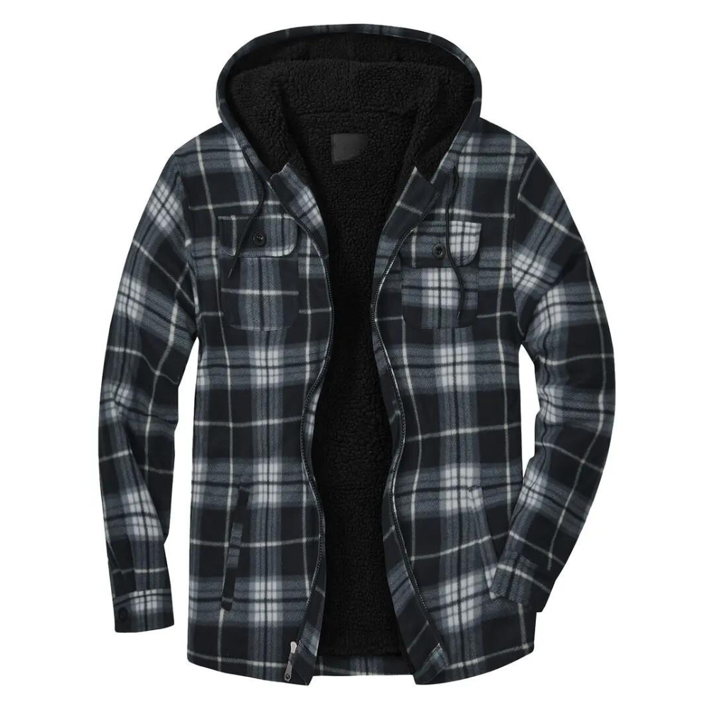 Echoarchiv - Kariertes Herrenjacke mit Kapuze