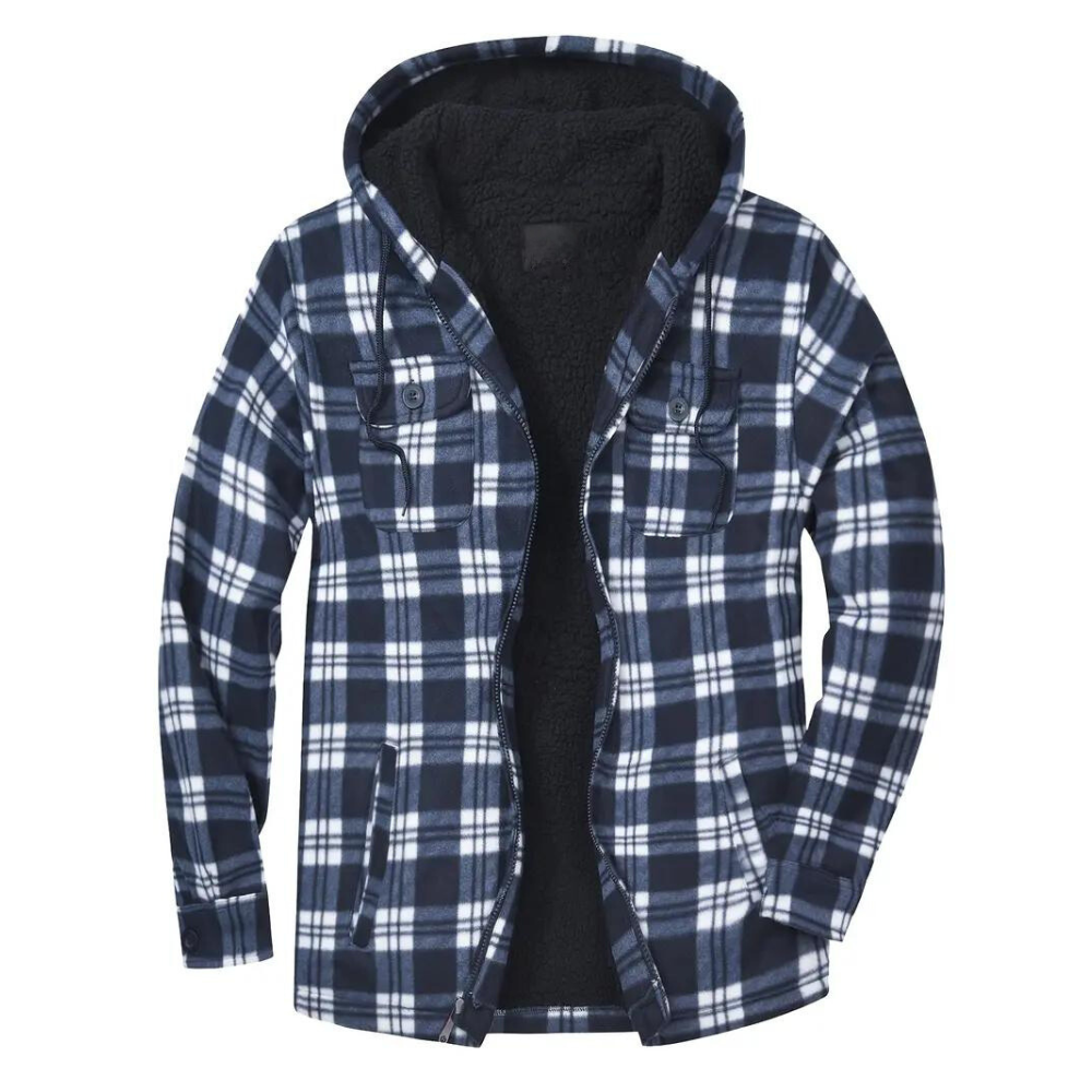 Echoarchiv - Kariertes Herrenjacke mit Kapuze