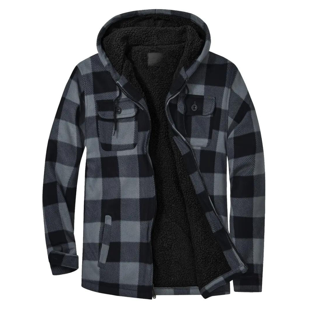 Echoarchiv - Kariertes Herrenjacke mit Kapuze