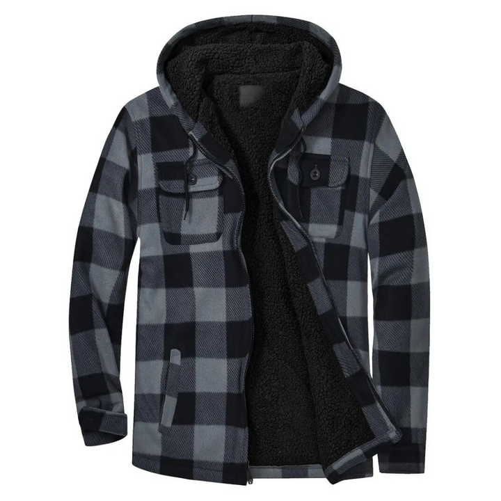Echoarchiv - Kariertes Herrenjacke mit Kapuze