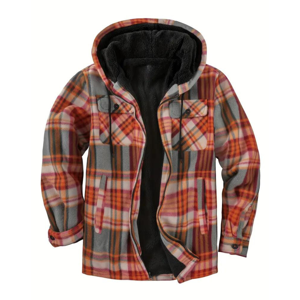 Echoarchiv - Kariertes Herrenjacke mit Kapuze