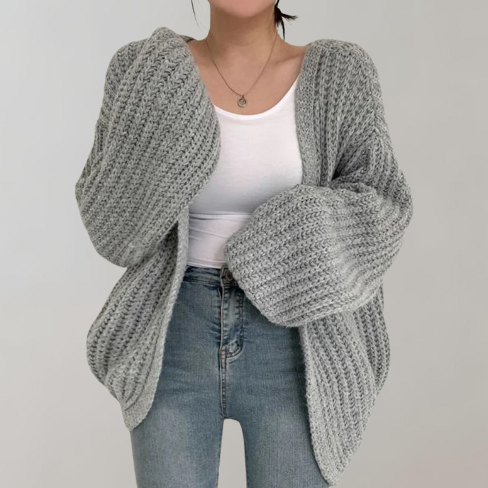 Bequeme Langärmelige Strickjacke Für Frauen – Veloura