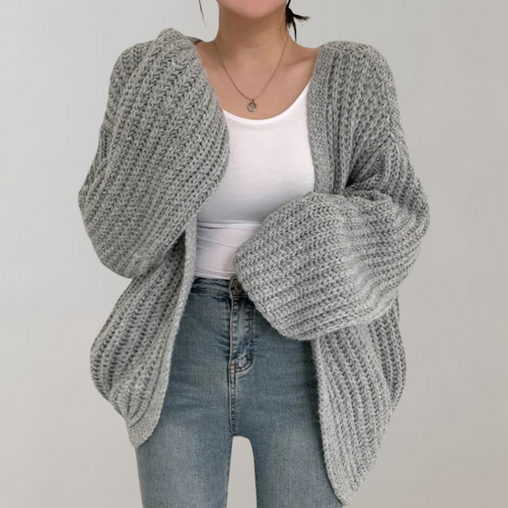 Bequeme Langärmelige Strickjacke Für Frauen – Veloura