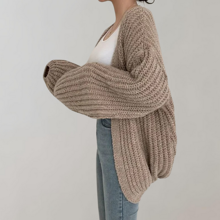 Bequeme Langärmelige Strickjacke Für Frauen – Veloura