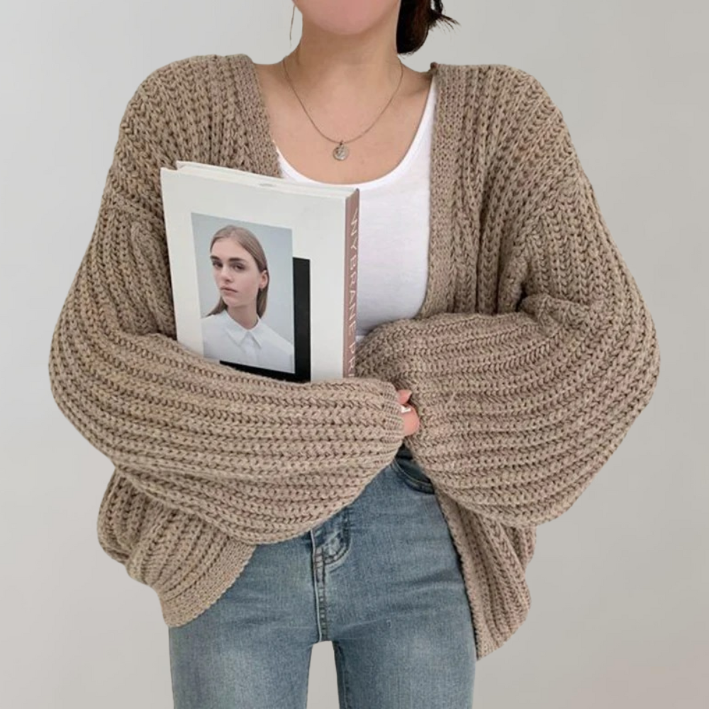 Bequeme Langärmelige Strickjacke Für Frauen – Veloura
