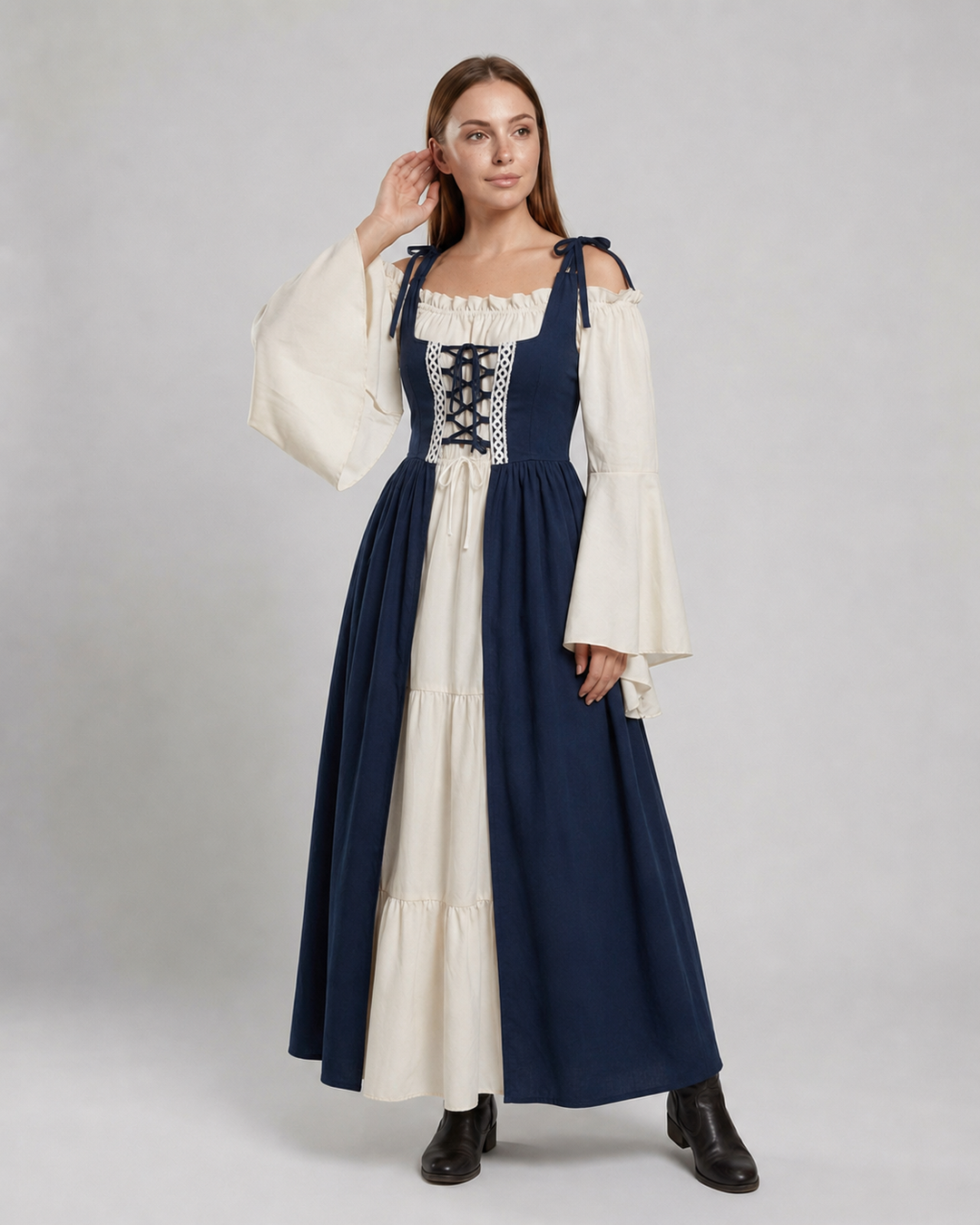 Mittelalterkleid für Damen mit Traditionellem Schnitt für Mittelalterevents – Valéora
